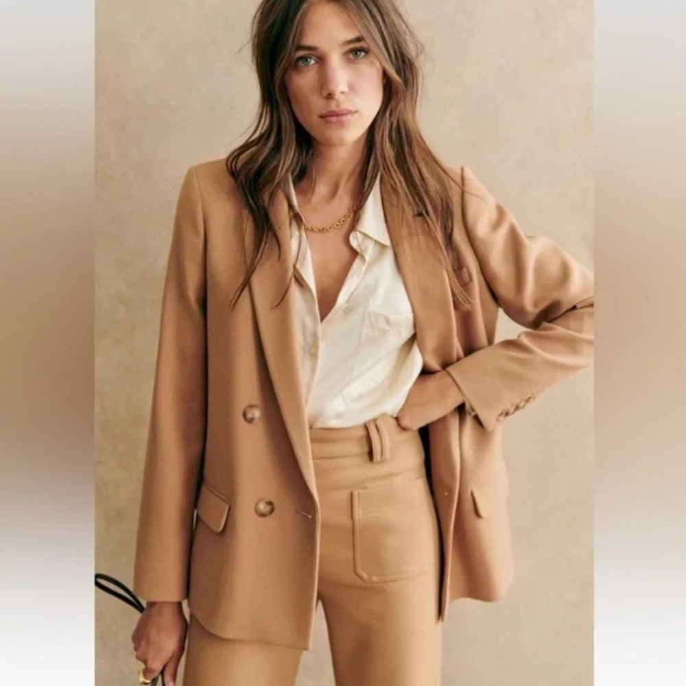 Sezane Gustavo Trousers Camel. - Size 38